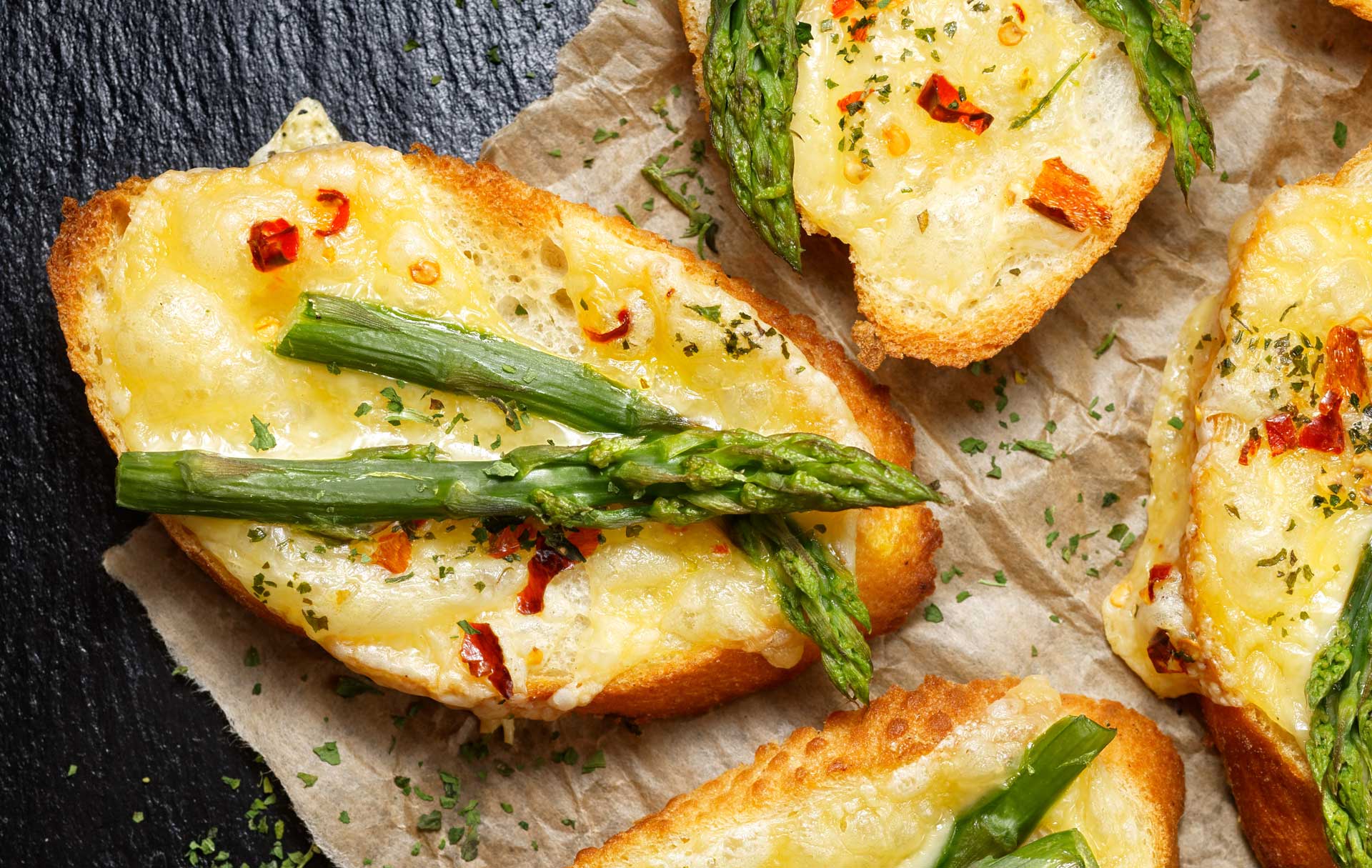 Asparagus and Pancetta Crostini Recipe Baked Italian Starter