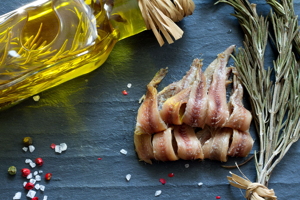 anchovies with olive oil