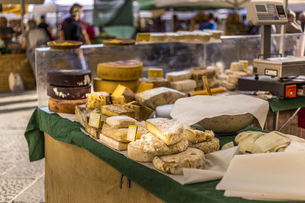 Cheese in Italian market