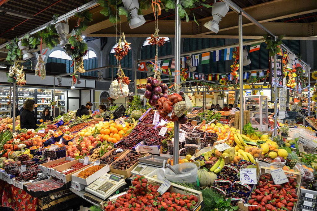 Florence market, fruits and vegetables in Italy market