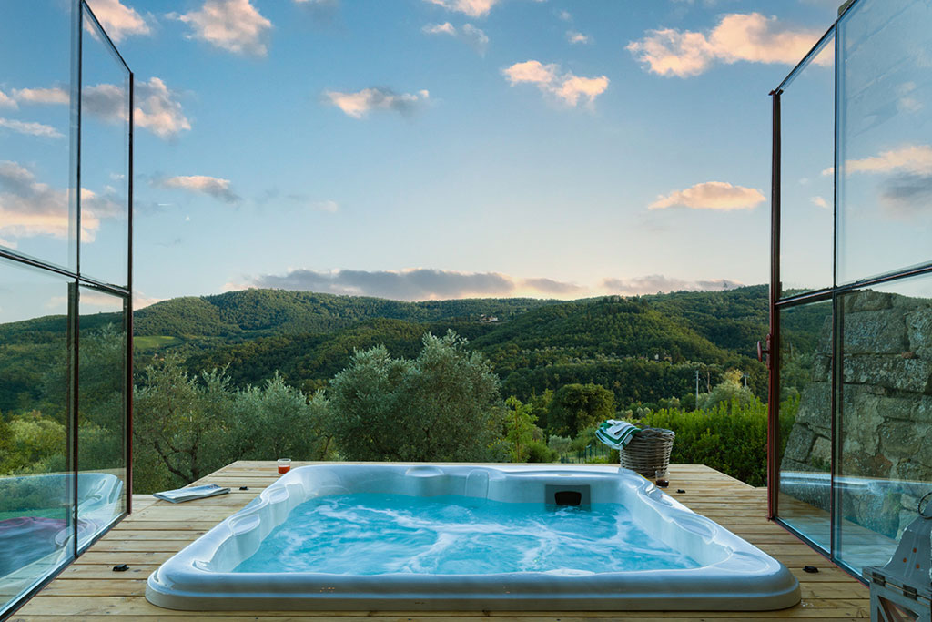 View from the hot tub Il Borgo di Petroio