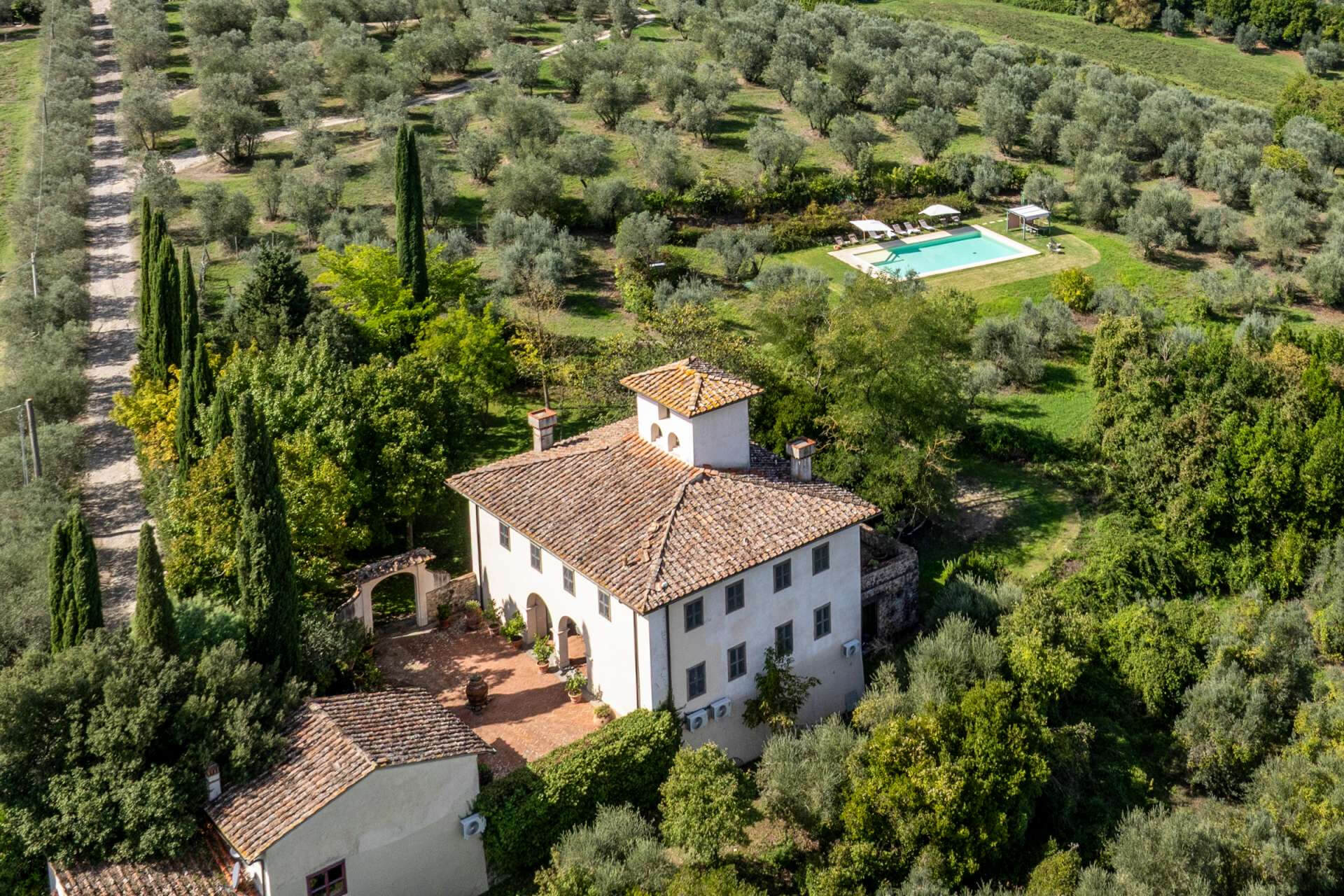 La Magnifica Renaissance villa with private pool near Florence and Chianti surrounded by olive groves