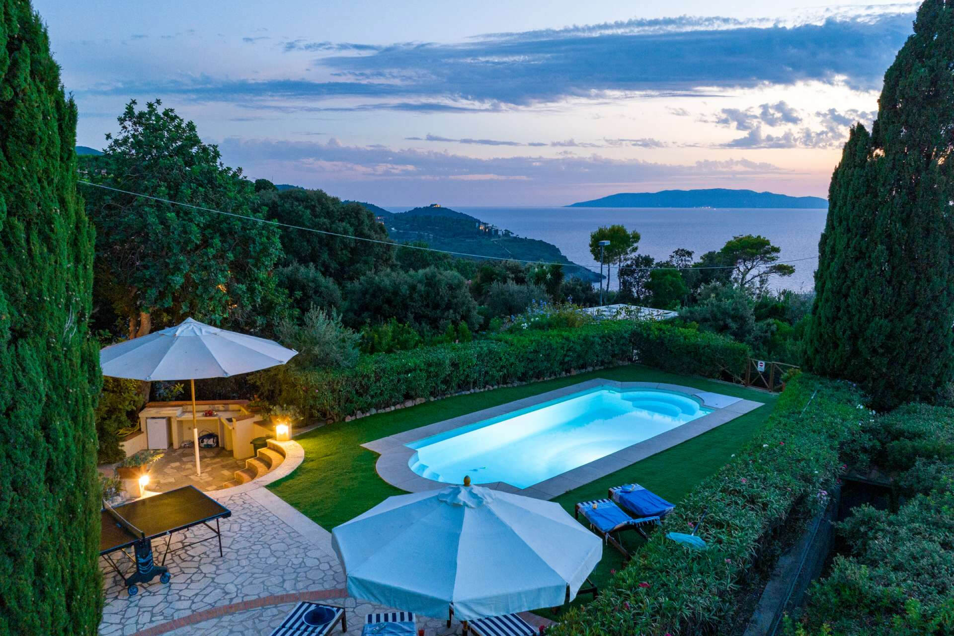Lividonia d’Argento luxury stone villa with private pool and sea views in Monte Argentario Tuscany