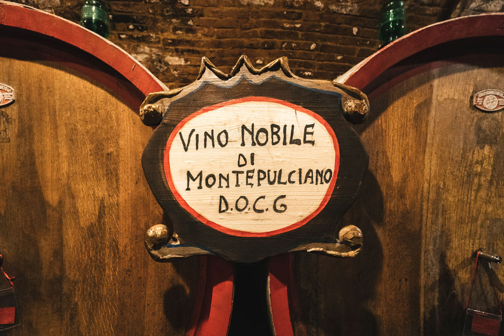 Montepulciano vino nobile barrels