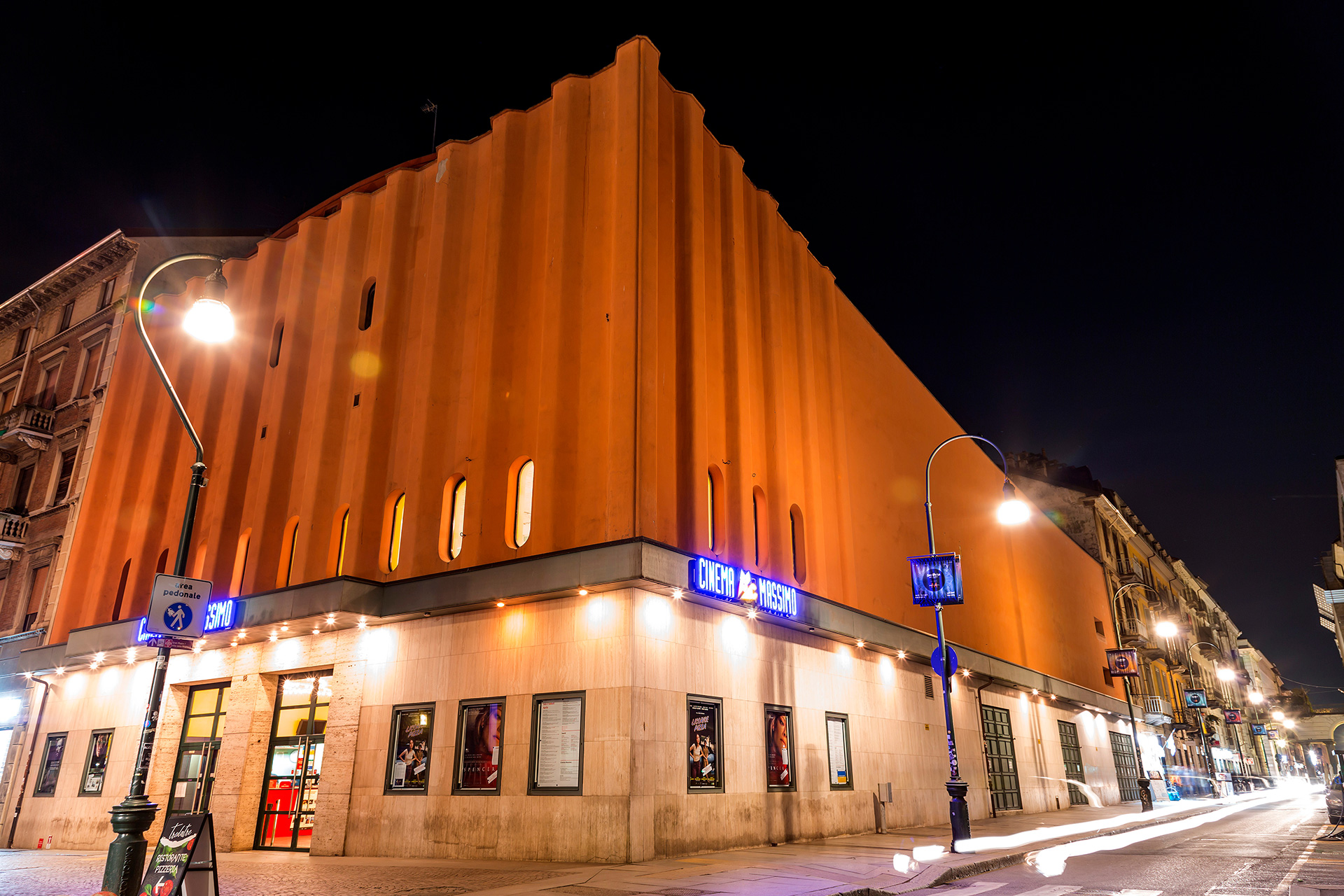 Exterior view of Cinema Massimo in Turin, Piedmont, Italy