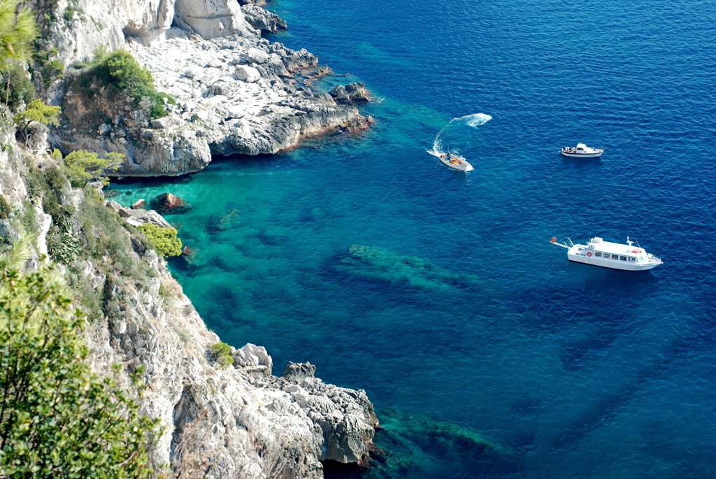 Azure sea at Capri island