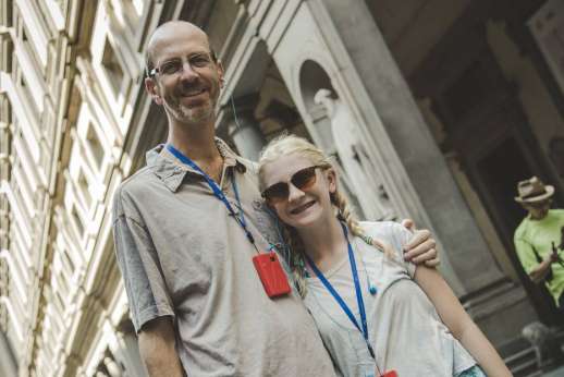 Uffizi & Florentine Squares - Family picture after visiting Uffizi Gallery in Florence