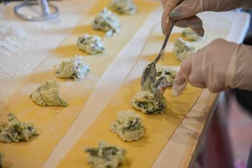 Florence Market Tour - Fillings are placed in an Italian pasta