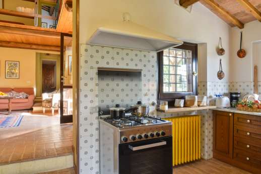 Il Cerro - The kitchen and view of the dining area.