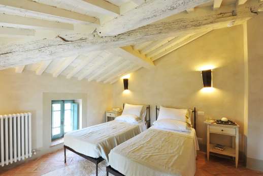 Il Cornello - Another view of the air-conditioned twin bedroom on the Mansarda level.