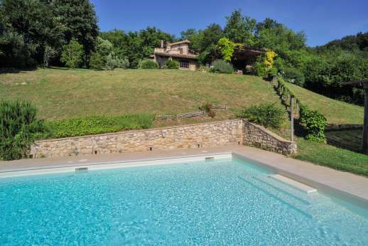 L’Olmo (x 4 people) with Staff and Cook - The pool has steps and a shallow area suitable for children.