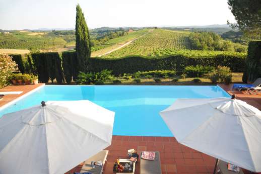 La Casa Rossa - The private swimming pool, 7 x 14 meters/23 x 46 feet, set a few stone steps lower than the house.