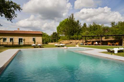 La Magione - The salt water swimming pool, 6 x 12m/19 x 39 feet, which has an attached shallow area for children