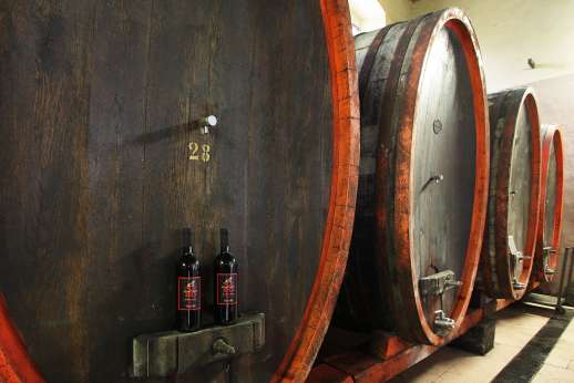 Podere Castelluccio - At the centre of the valley is the manor house with magnificent Italian gardens; an active winery and olive mill are attached.