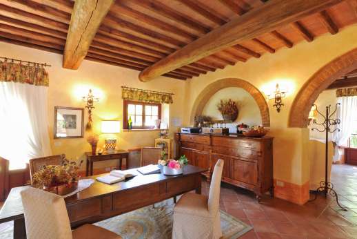 Podere Celli - A part of the very large air conditioned open plan sitting room.