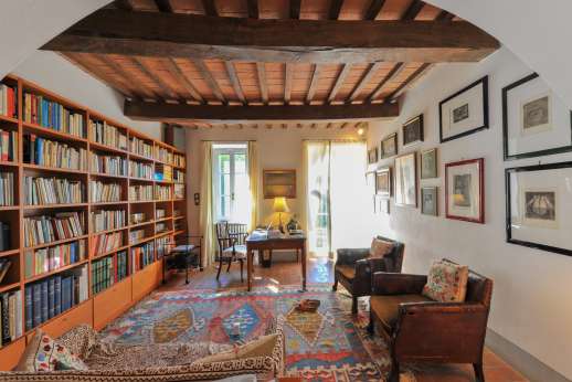 Poggio Alto - Another view of the ground floor library with access to outside