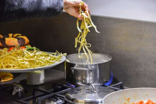 San Leolino - Fresh pasta being made at the villa