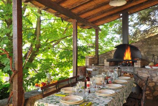 Santi Terzi (x 14 people) with Staff and Cook - Dining loggia with built-in barbeque