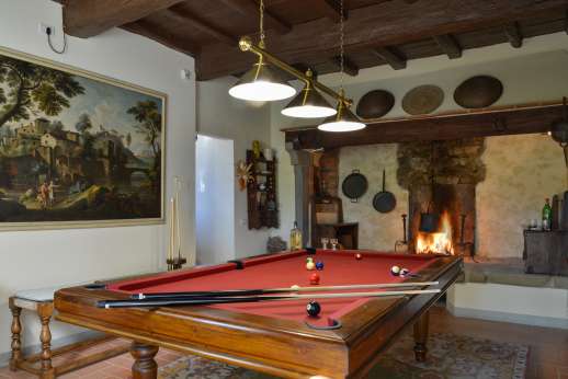 Staffed weddings at The Estate of Petroio - The billiard room in the west guest wing ground floor