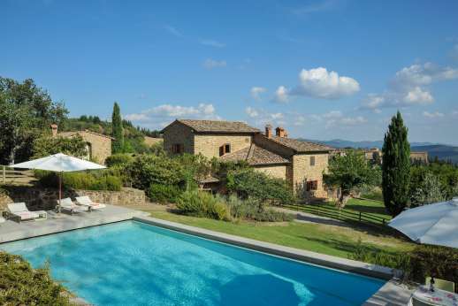 Villa al Monte - The private heated swimming pool, 6 x 12m/19 x 38 feet.