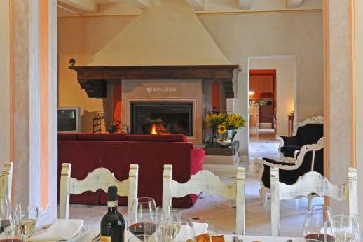 Villa Atena - Sitting room with working fireplace.