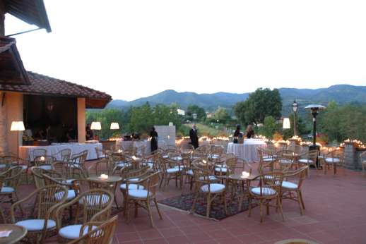 Weddings at Villa Atena - The terrace set for seating and dining