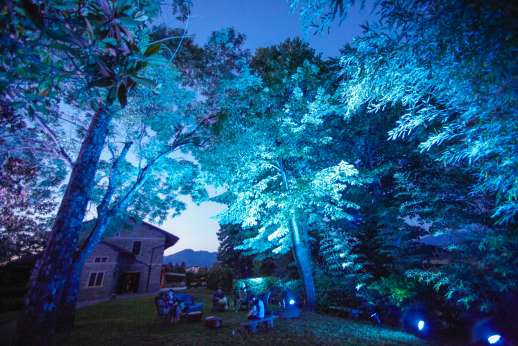 Weddings at Villa Atena - House and garden lit for the evening reception