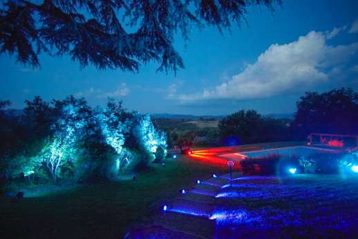 Weddings at Villa Atena - The pool area with DJ ideal for the late night reception