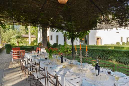 Weddings at Villa Di Masseto - Outside dining area isn't far from the villa