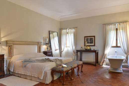 Weddings at Villa Di Masseto - The largest double bedroom of the villa, called La Stanza del Marchese.