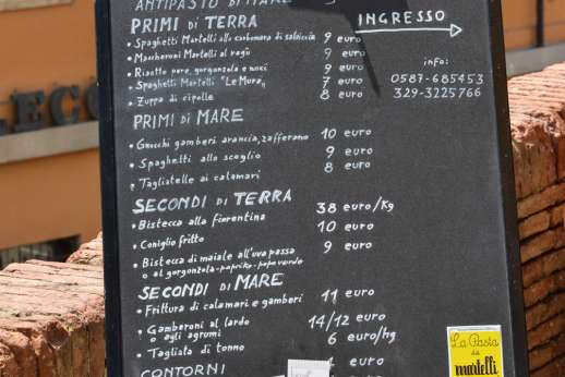 Villa Dasya - A daily menu at one of the local restaurants.