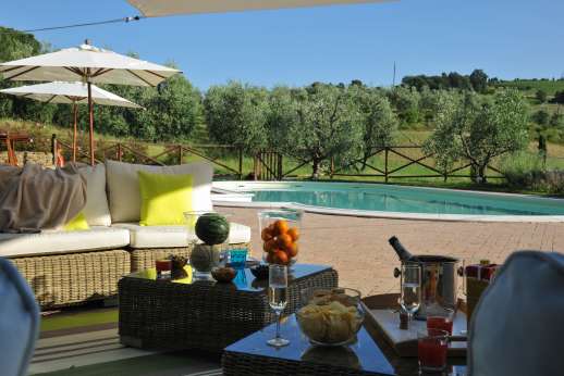 Weddings at Villa Ostignano - The pool enjoying beautiful views of the nearby town and of the countryside.