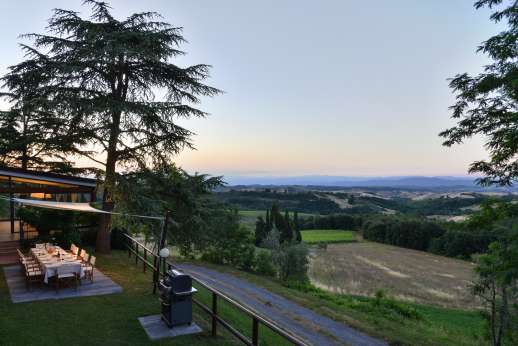 Weddings at Villa Ostignano - The outside dining area with magnificent view