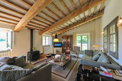 La Palazza Nel Cielo - Another view of the room and wood burning stove