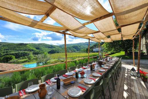 The Estate of Petroio with Staff and Cook - Beautiful views form the outside dining area