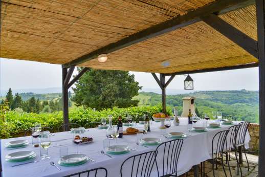 Tizzano - verlooking the magical countryside of rolling hills peppered with hamlets, vineyards, woodlands and olive groves.