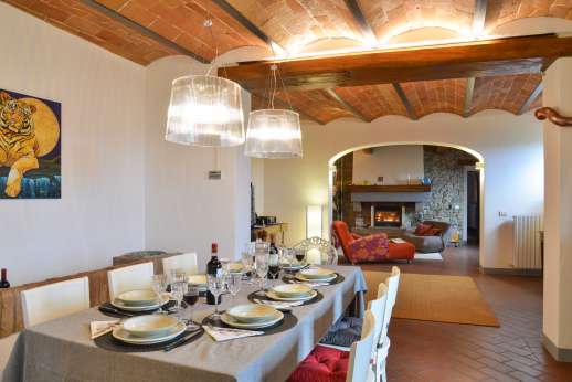 Sul CoccomorloMain house ground floor large open plan room that encompasses kitchen, dining room with 8 seater dining table