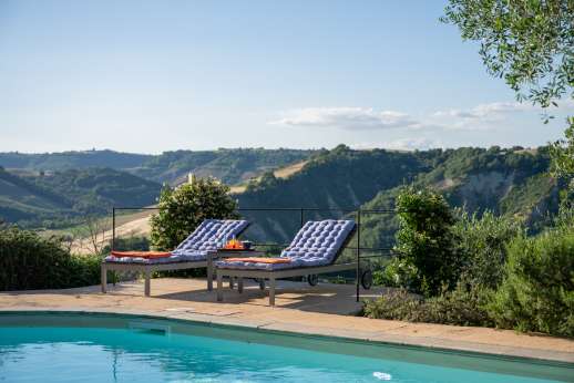 I Ruderi - The swimming pool, 5 x 9.5m/16 x 31 feet,  is set on a broad stone terrace in the garden with wonderful views and lots of sunshine.