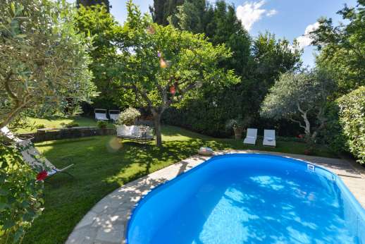 Villa San Martin - The private salt water swimming pool with outside seating