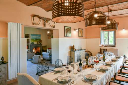 The Estate of Petroio with Staff and Cook - Large dining room with seating for twelve people in Il Borgo di Petroio