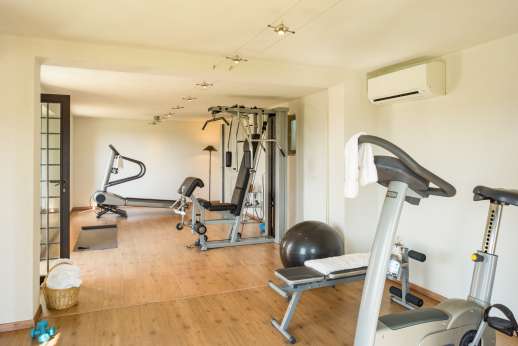 Belsguardo - Gym [Technogym equipment] facing the pool and the valley with bathroom with shower