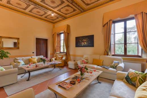 Santa Gelsa - First floor main living room double doors on either side open to two smaller sitting rooms