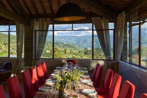 The Estate Of Petroio - Big open space of La Villa do Petroio, dine while enjoying breathtaking views of the Rufina countryside.