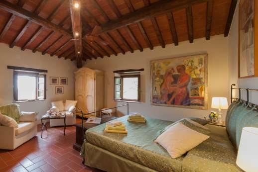 Villa al Monte - Main house double bedroom.