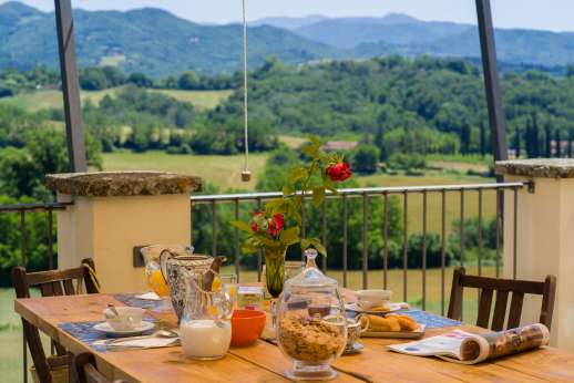 Villa Atena - Shaded area on the terrace, perfect for dining al fresco.