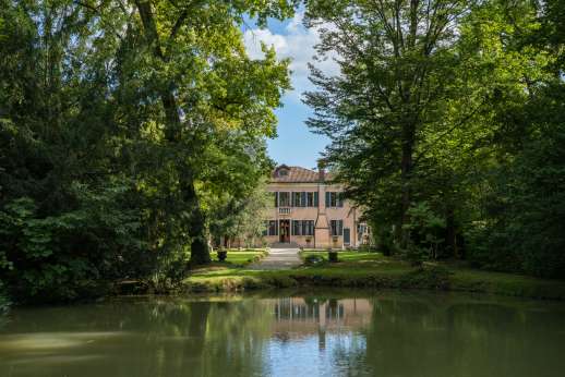 Villa Michiel - Grandly scaled gardens with the curious blend of palm trees and northern species typical to the area.