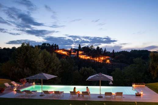 Podere Brogi - One of the beautiful sunsets viewed from the infinity edged pool.