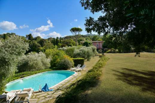 La Gattaiola - The private swimming pool,  5 x 10m is set on the lawn below the house.