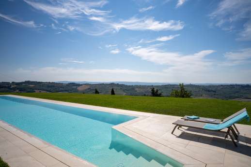 Tenuta Almabrada - The lap swimming pool is set on a lawned terrace just below the farmhouse enjoying memorising views.