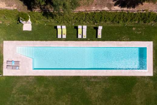 Tenuta Almabrada - The private infinity-edge swimming pool, 4 x 20 meters/13 x 64 feet.